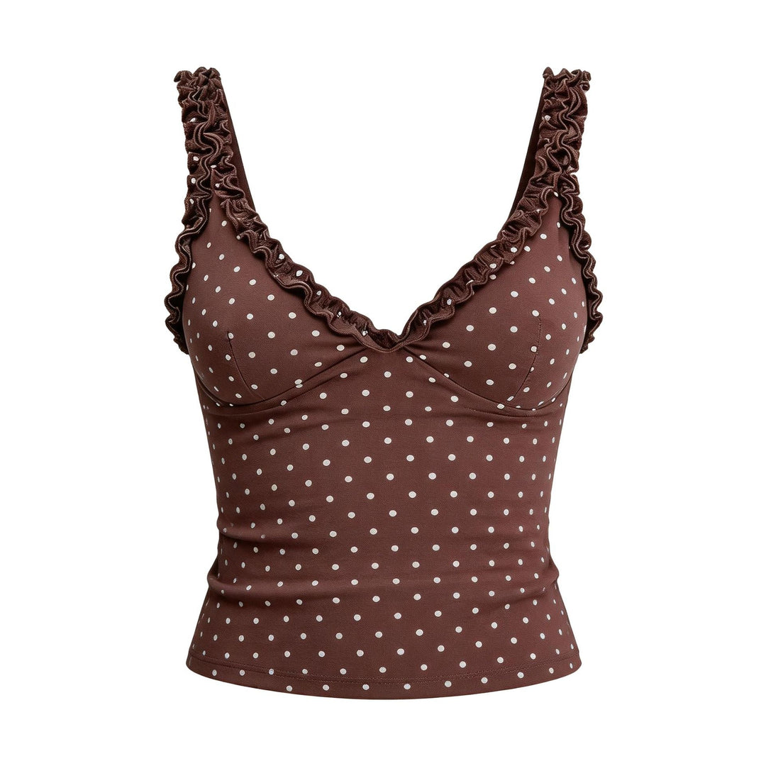 Trendy V-hals volangtopp for kvinner, flott for en avslappet og chic sommerlook.