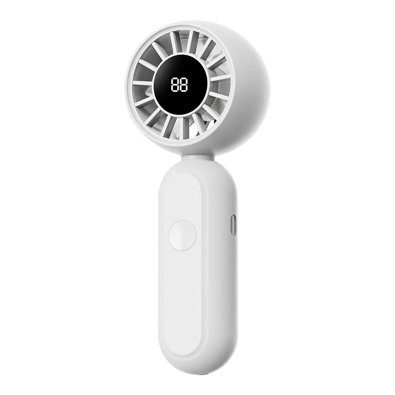 Bærbar digital håndholdt vifte for effektiv personlig avkjøling på farten. Perfekt for sommer og reise.