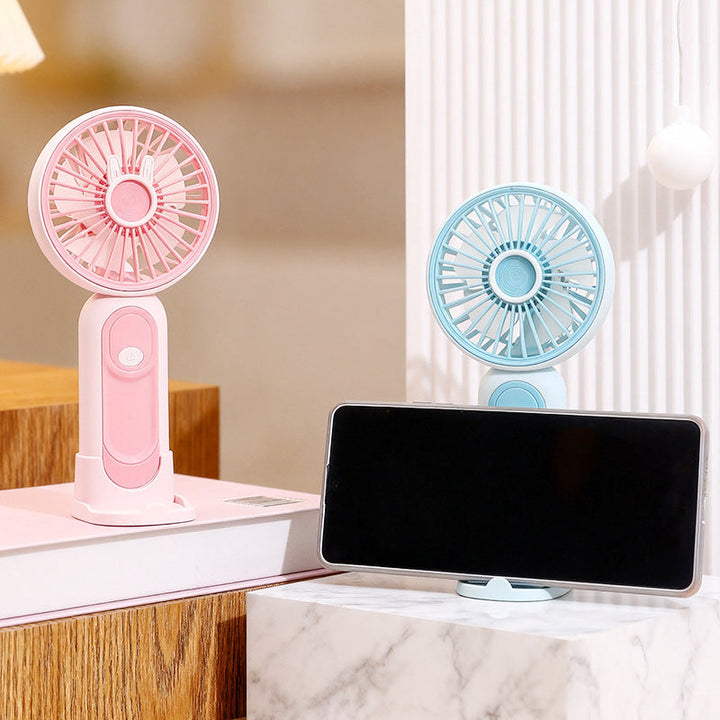 Søt rosa kanin USB-vifte for personlig avkjøling. Perfekt bærbar vifte for sommer og kontor.
