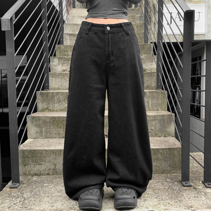 Mote-inspirerte vide bukser for kvinner, med høy midje og casual stil. Perfekt for vår- og sommerantrekk.