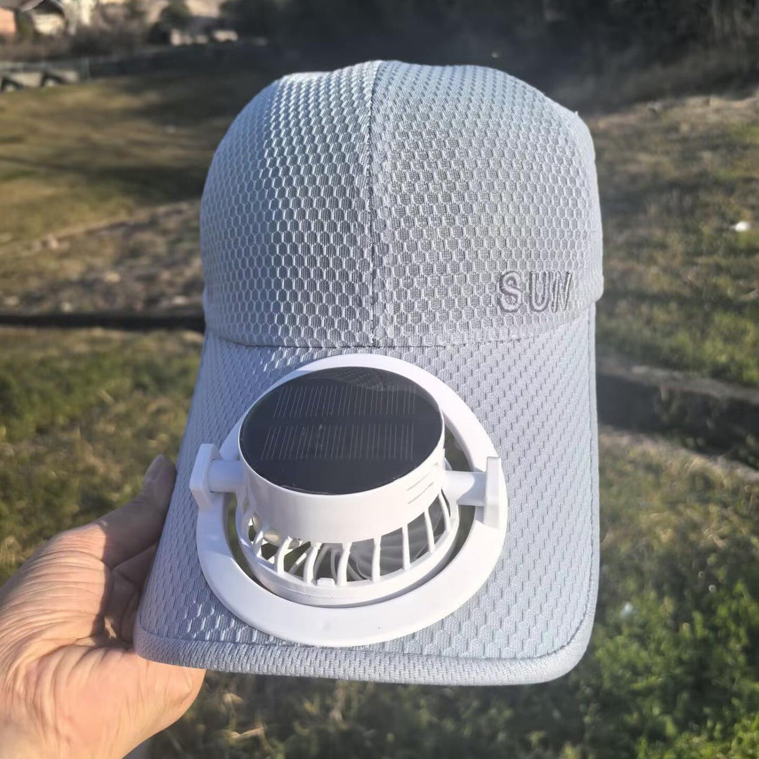 Unisex vifte caps med pustende mesh og solenergi. Justerbar solhatt for kjølende utendørs sport og fritid.