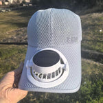 Rund brodert baseball caps grå