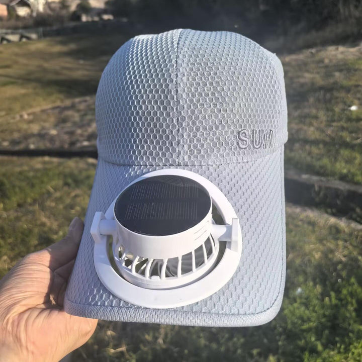 Unisex vifte caps med pustende mesh og solenergi. Justerbar solhatt for kjølende utendørs sport og fritid.