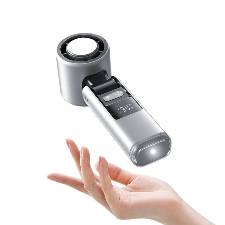 Unisex smart håndholdt vifte med oppladbart batteri, perfekt for personlig kjøling og reise.