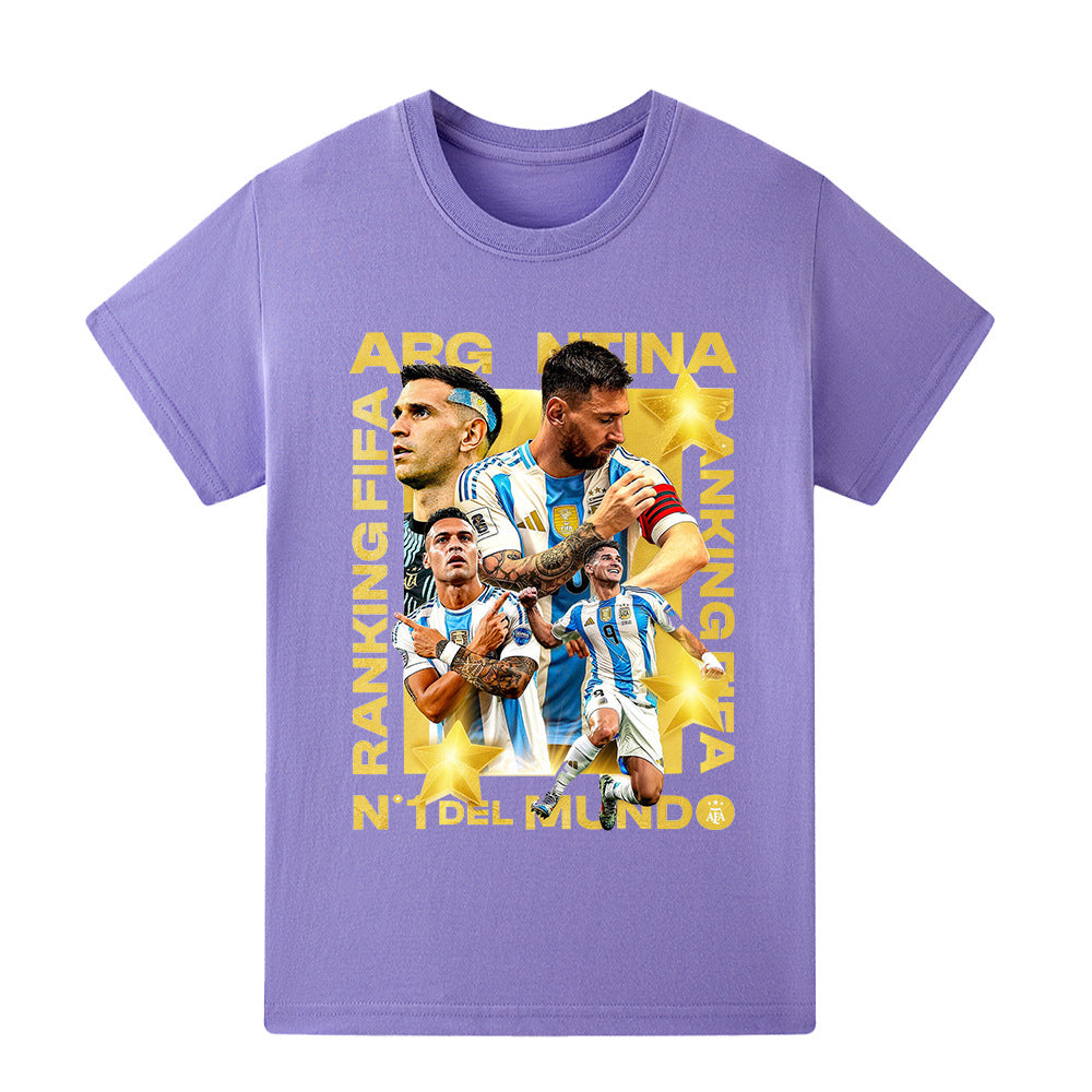 Høy kvalitet Messi fotball t-skjorte for barn, sikrer langvarig komfort og stil.