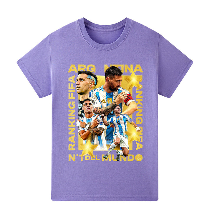 Høy kvalitet Messi fotball t-skjorte for barn, sikrer langvarig komfort og stil.