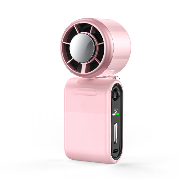 Elegant bærbar USB-vifte for dame, perfekt for sommerdager og personlig kjøling.