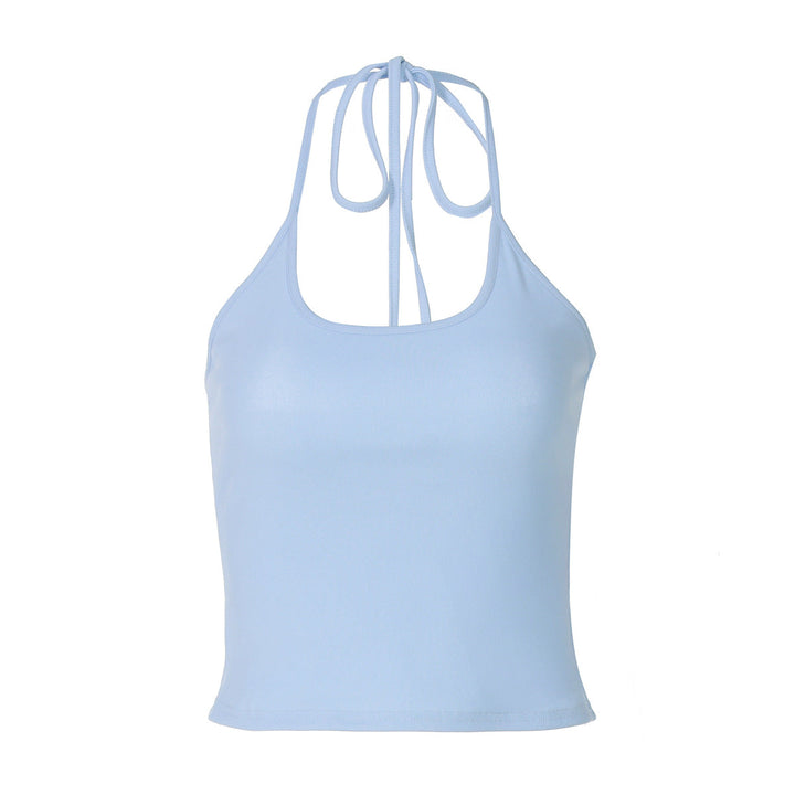 Tettsittende sporty dame haltertop, gir god støtte under trening.