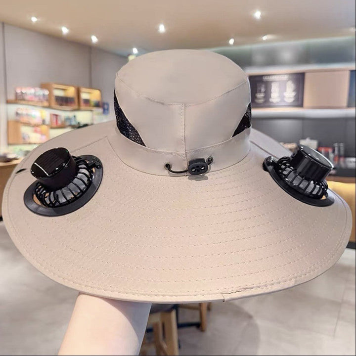 Unisex turhatt med vifte og UV-beskyttelse. En must-have for varme og solrike dager.