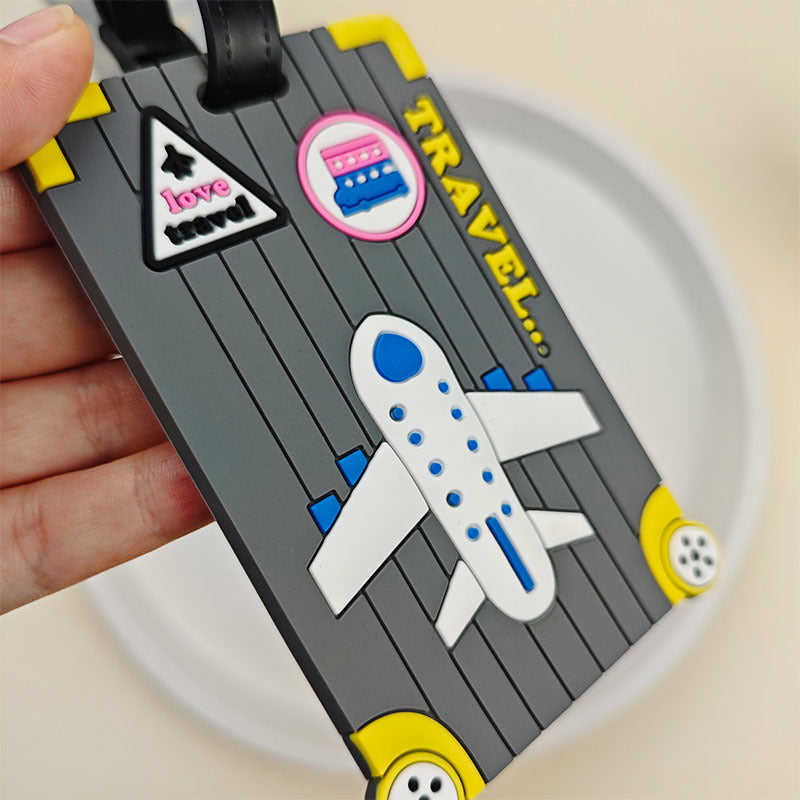 Fargerik reisemerke med unikt flydesign; et praktisk og festlig tilbehør for din bagasje.