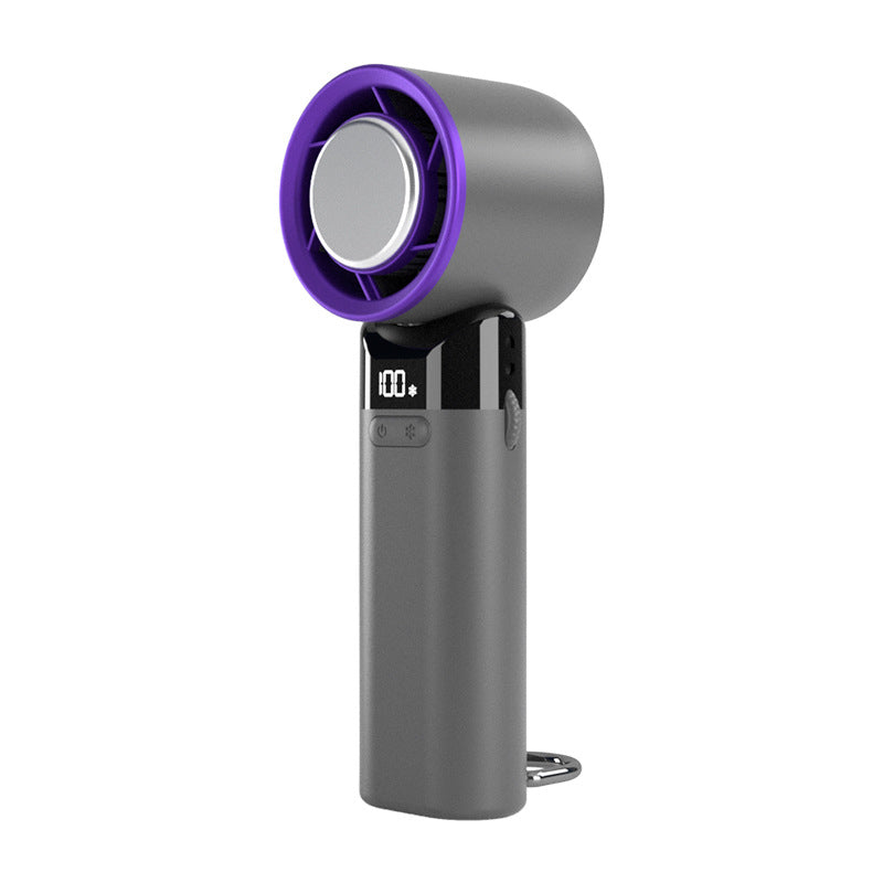 Moderne hvit minivifte med USB-C lading, ideell for reiser, utendørsaktiviteter og personlig kjøling.