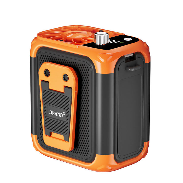 Robust bærbar Bluetooth-høyttaler i oransje/grønn, med vanntett design for eventyr og musikk på farten.