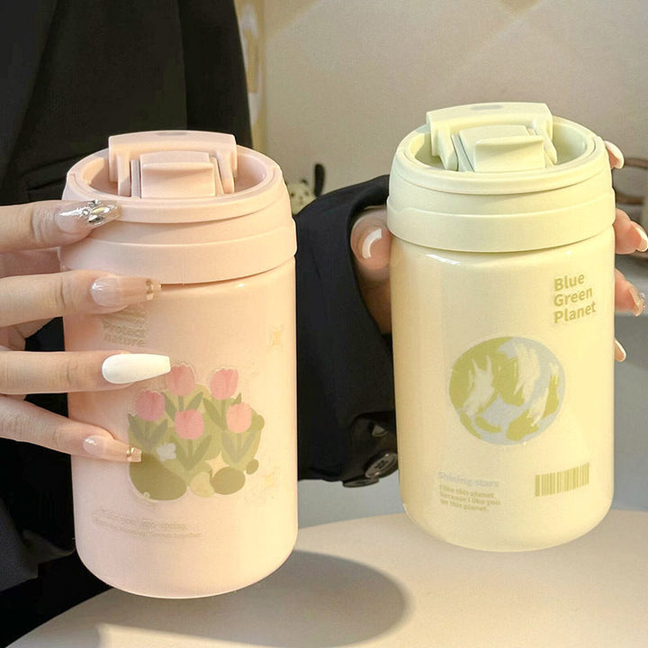 Miljøvennlig, BPA-fri isolert kopp. Gjenbrukbar grønn termokopp på 700ml, ideell for kontor og dame.