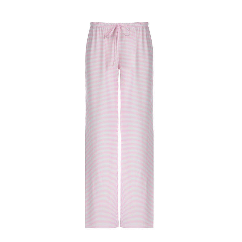 Stripete loungebukser til dame. Løs passform og elastisk linning gir optimal komfort for vår/sommer.