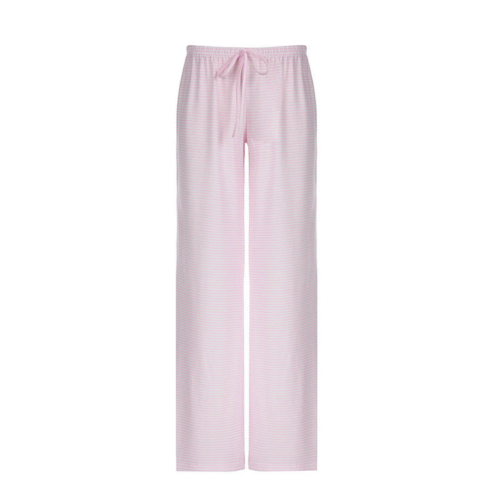 Stripete loungebukser til dame. Løs passform og elastisk linning gir optimal komfort for vår/sommer.