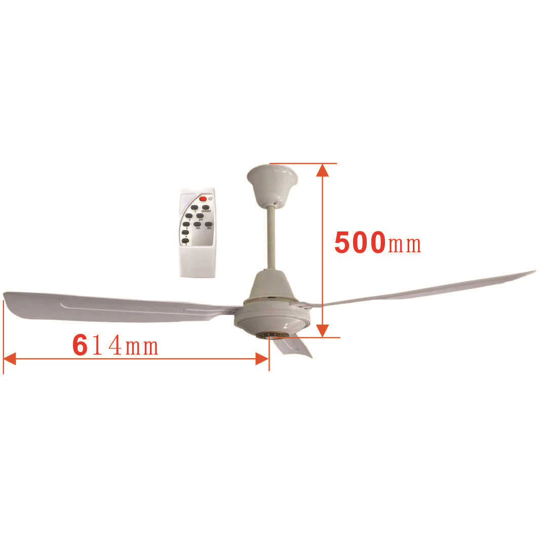 Elegant hvit takvifte, 127 cm, med integrert lys og fjernkontroll for enkel styring av vifte og lys.