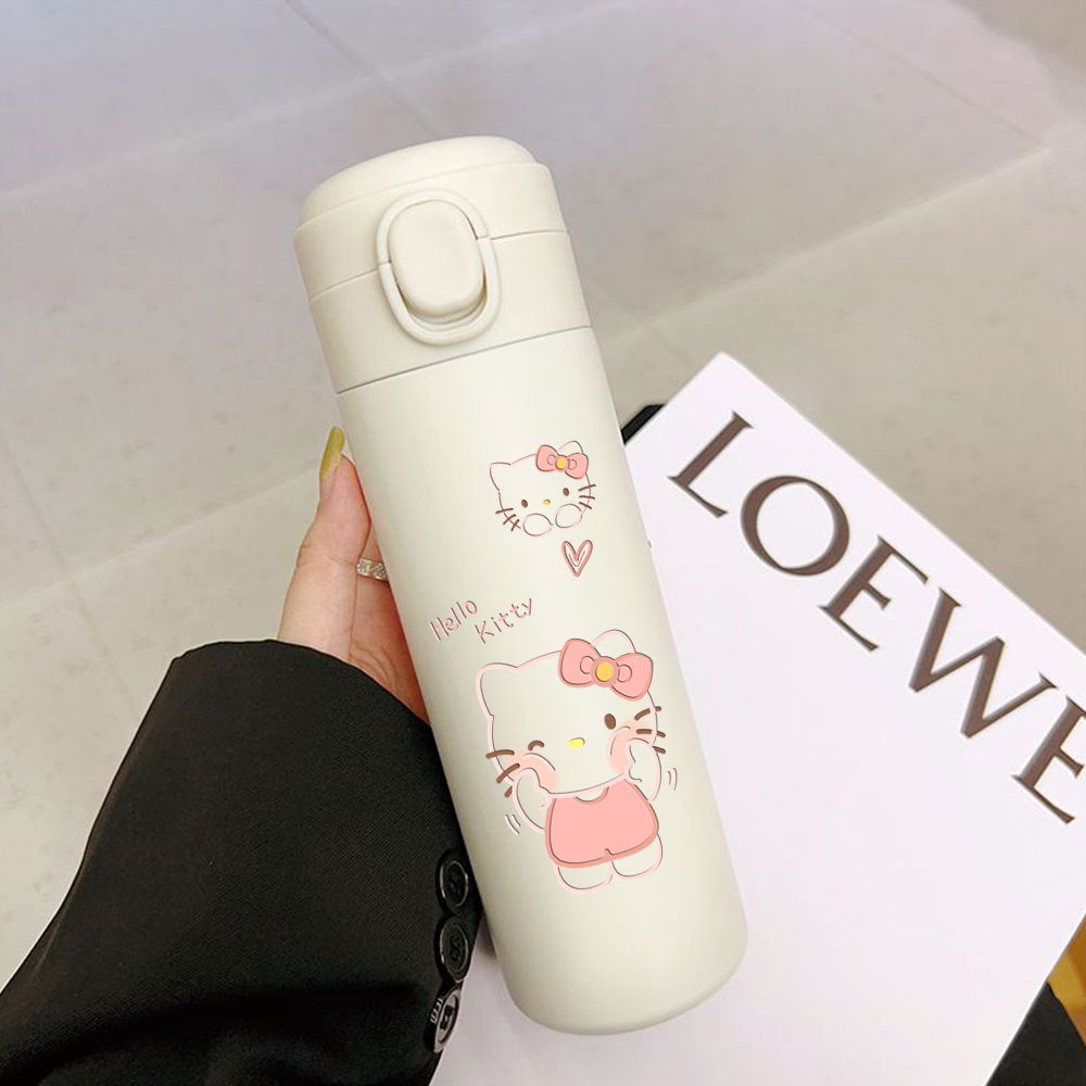 Isolert Hello Kitty drikkeflaske for dame/jente, 320/420 ml. Lekkasjesikker BPA-fri termos for reise.