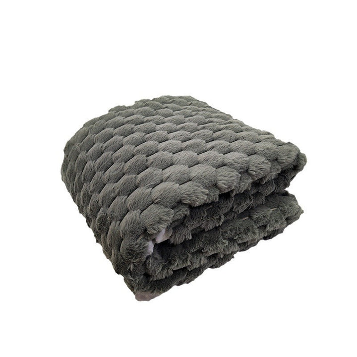 Stilig grått luksus fleece teppe. Perfekt gave, koseteppe og hjemmetekstil som sofadekke eller sengeteppe.