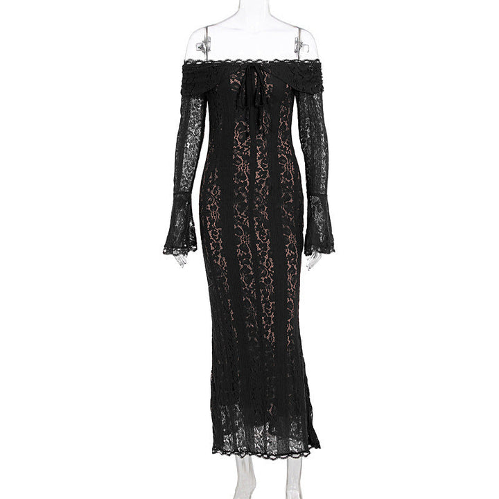Rød off-shoulder kveldskjole. Figurnær og elegant for en uforglemmelig og stilig look.