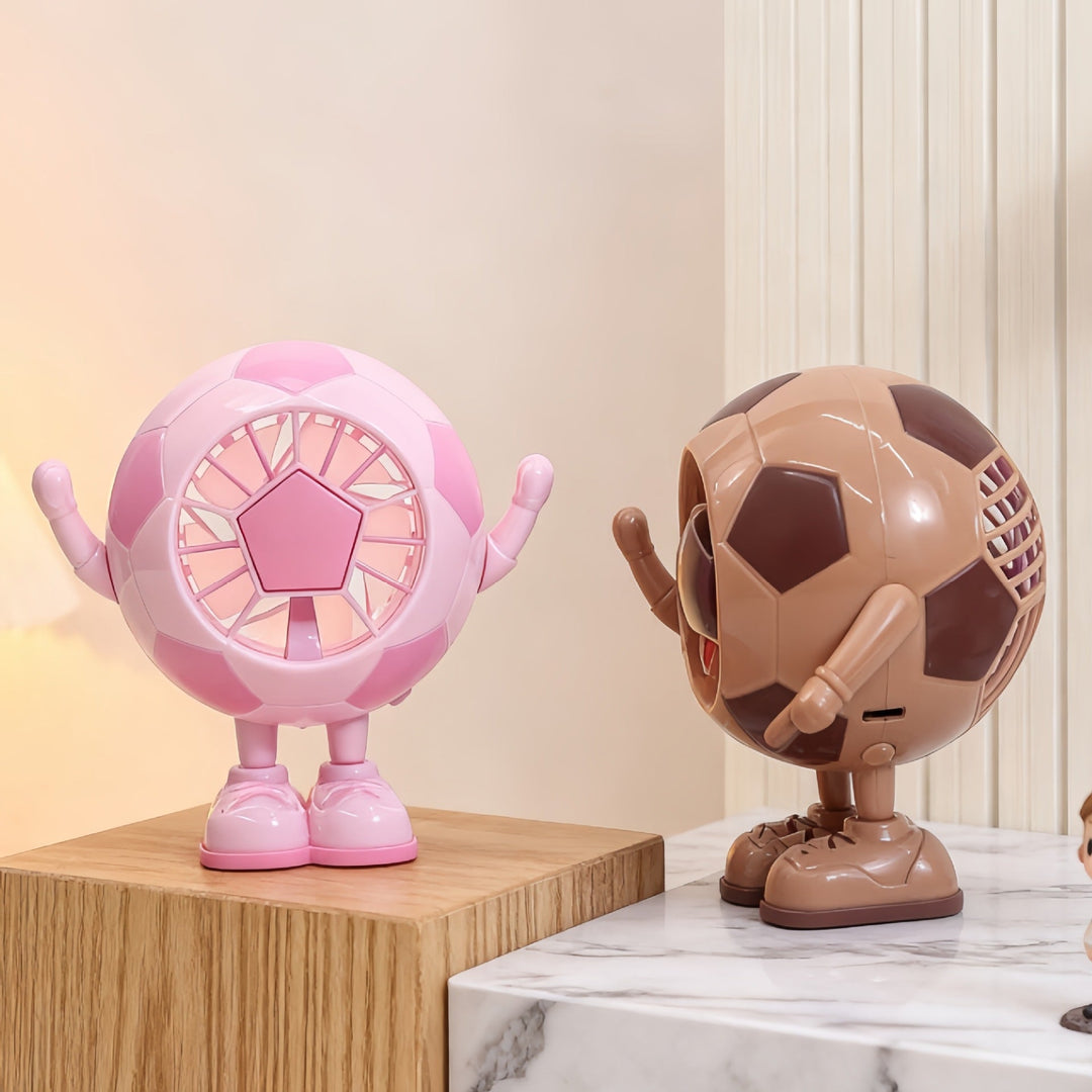 Bærbar USB mini vifte, fotballformet, ideell for kontor, reise. Gir frisk, stille luft.