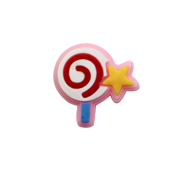 Perfekt gaveidé: Søt fargerik lollipop-pin. Unisex godteri-brosje, lekent tilbehør til jakke eller veske.