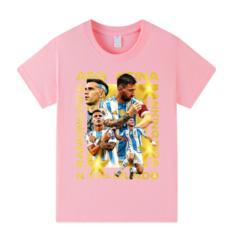 Allsidig Messi t-skjorte for barn, passer til både sport, skole og fritid.