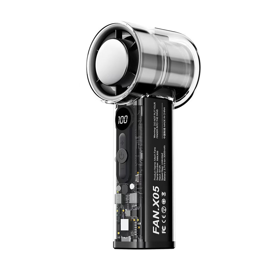 Kompakt USB-håndvifte, oppladbar for avkjøling på farten. Ideell for sommer og reise, gir frisk luft.
