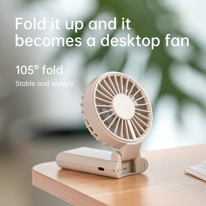 Elegant håndvifte for dame, oppladbar via USB. Gir frisk luft og effektiv kjøling hvor som helst.