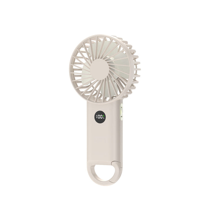 Effektiv bærbar vifte med sterk luftstrøm og ergonomisk grep. Perfekt for reise, sport og sommerbruk.