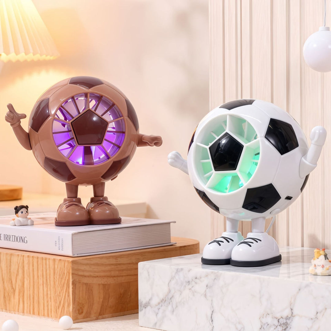 USB fotballvifte for bærbar personlig kjøling. Mini, stille, og reisevennlig. Perfekt kontorgadget.