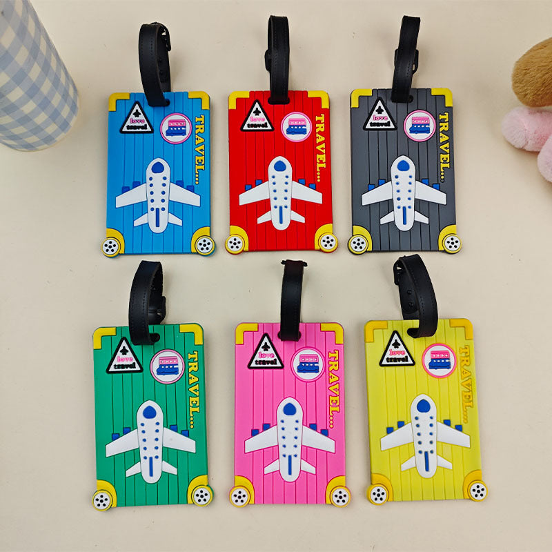 Unisex bagasjetag med fargerikt flydesign, perfekt for reise og enkel identifisering av koffert.