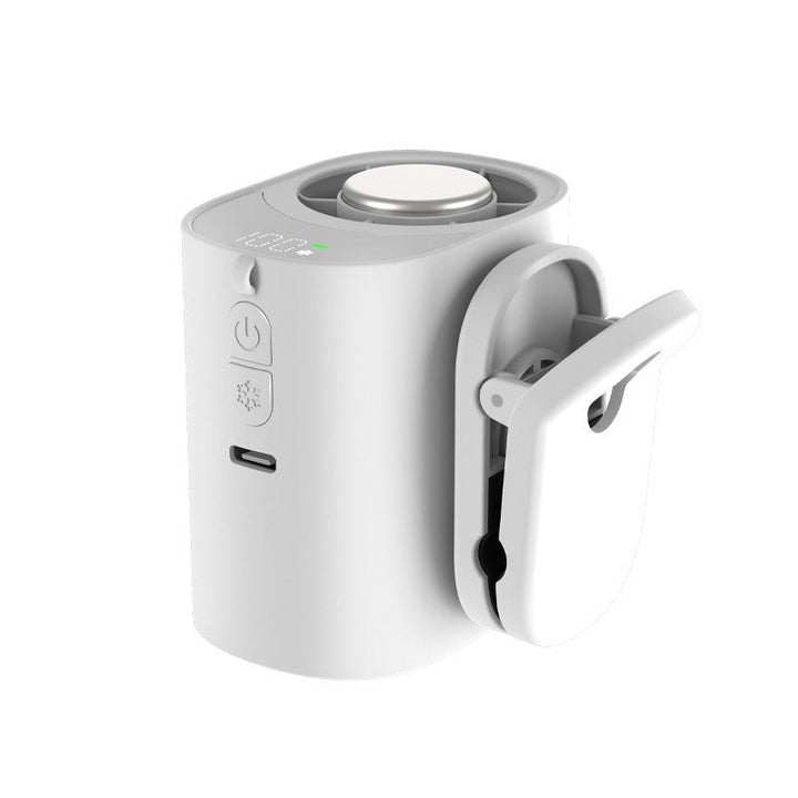 Kompakt og reisevennlig bærbar personlig luftkjøler. Effektiv kjøling for sommer, kontor eller reisebruk.