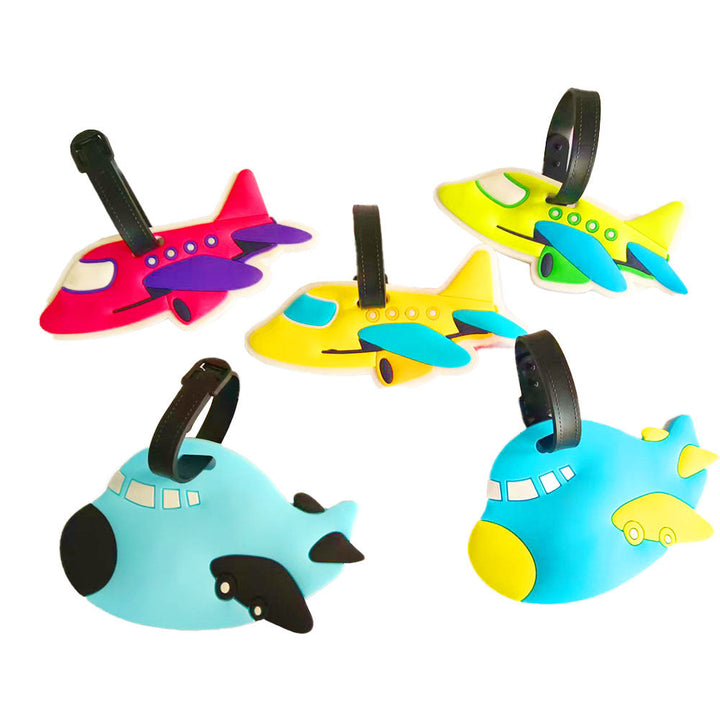 Unisex silikon bagasjelapp med kreativt flydesign. Perfekt reiseutstyr for enkel koffertgjenkjenning.