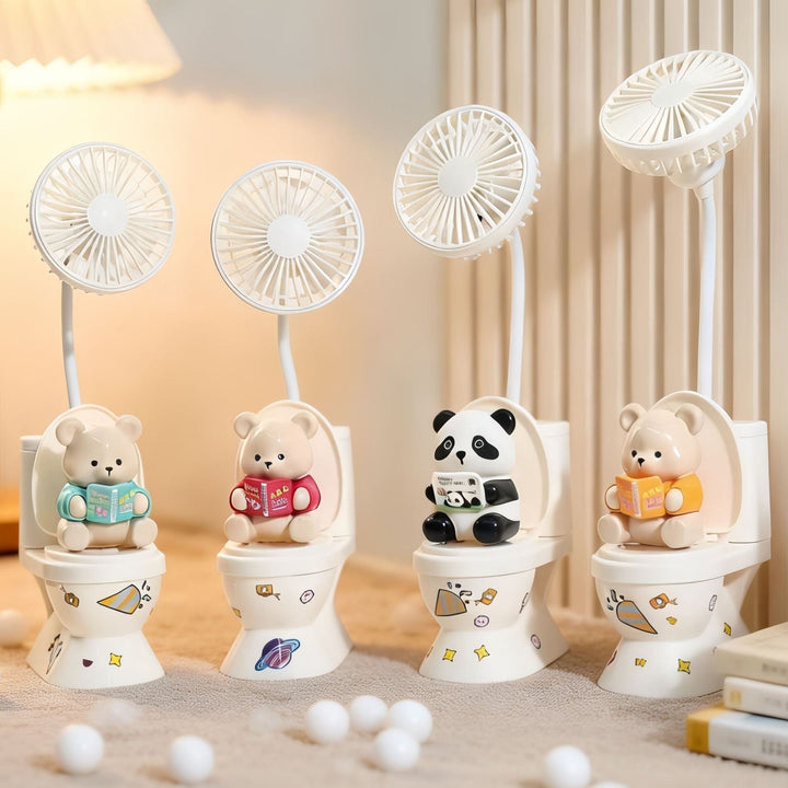 Praktisk liten håndvifte med søt bjørnedesign, en perfekt gave for kvinner som trenger kjøling.