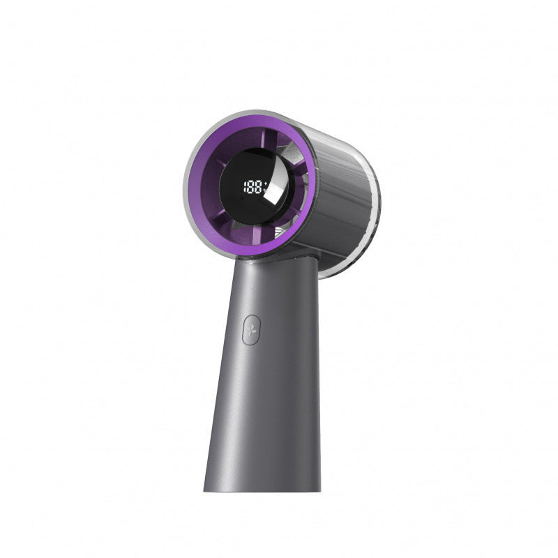 Ergonomisk håndholdt digital vifte i minimalistisk design, gir effektiv personlig avkjøling på farten. Sommerklar!