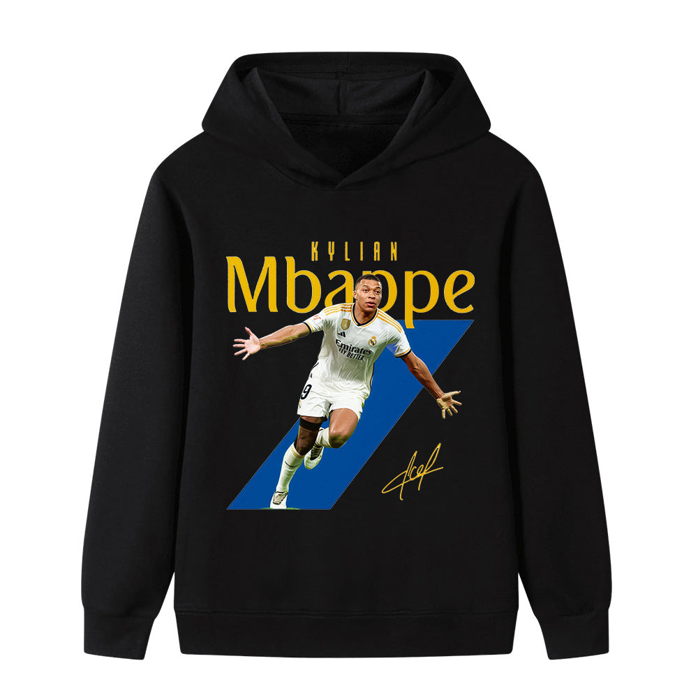 Komfortabel Mbappé fotball hoodie for barn, ideell for fritidsbruk og aktivitet.