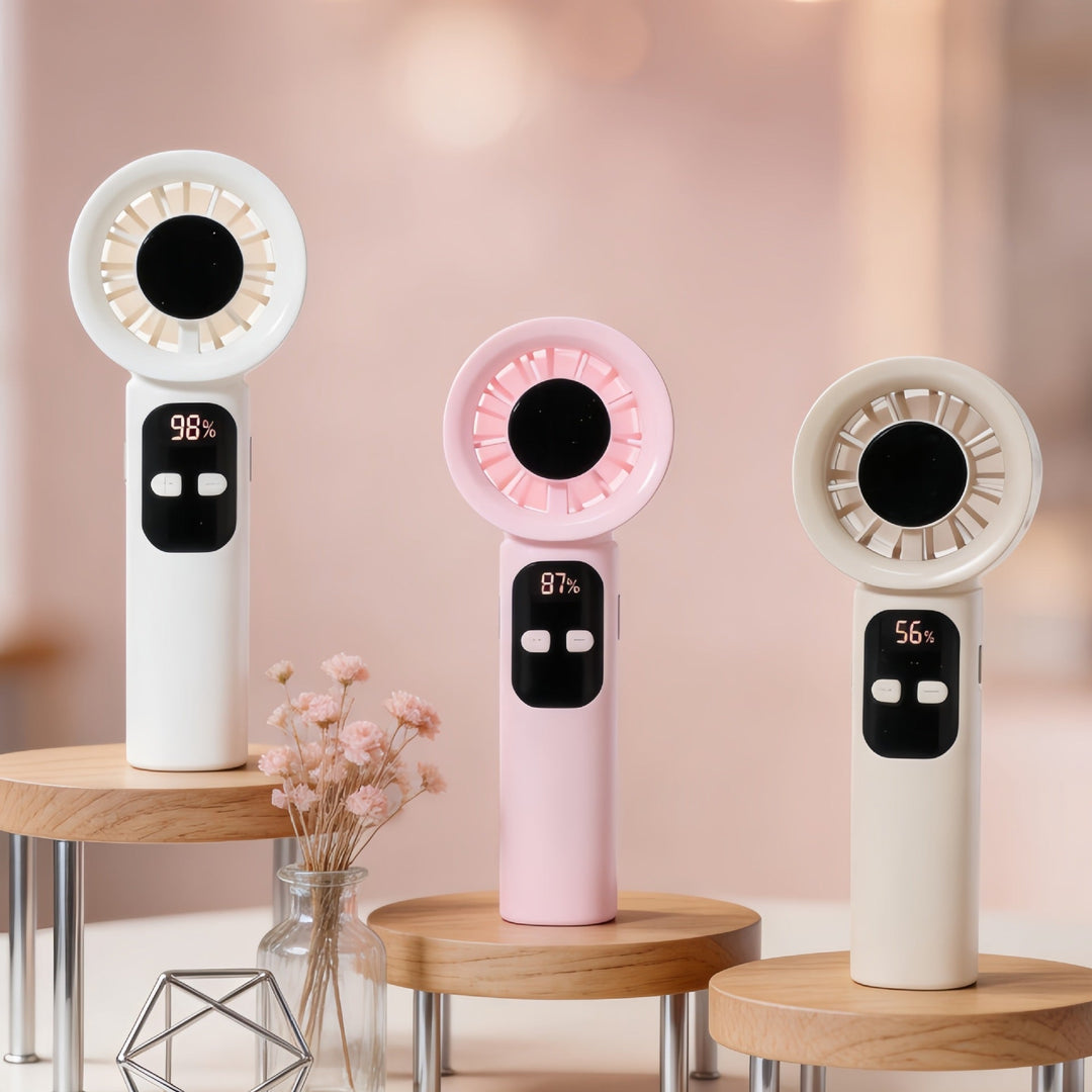 Digital bærbar vifte med USB-lading, gir umiddelbar kjøling for varme sommerdager, lett å ta med.