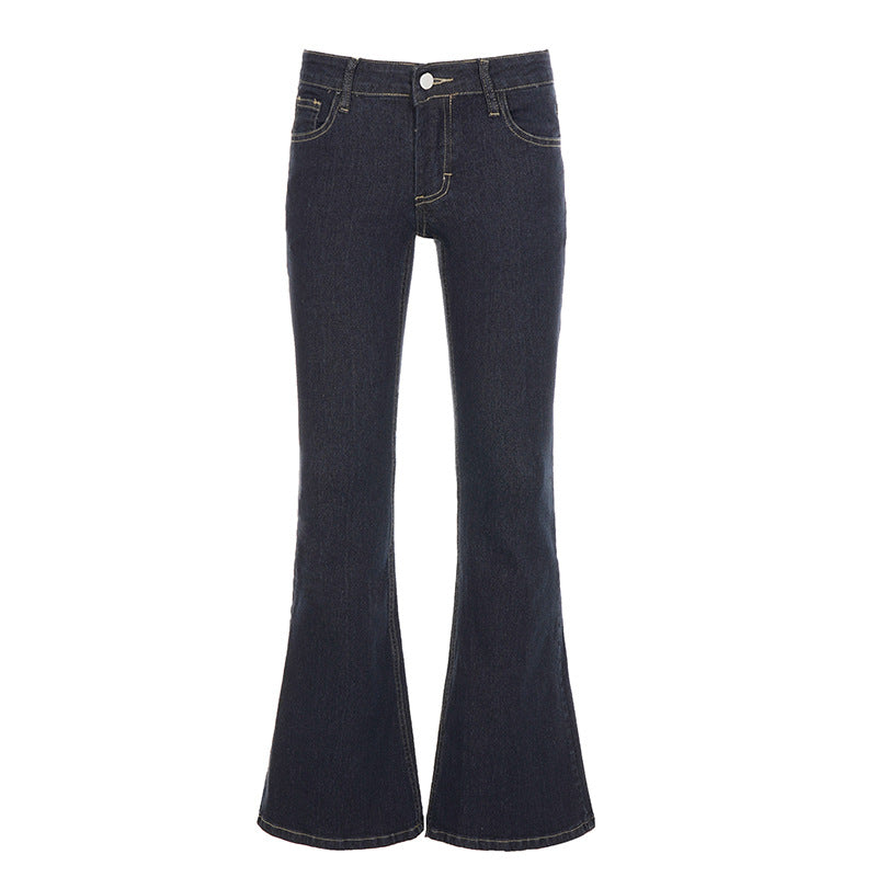 Flared jeans i denim for kvinner, med høyt liv som fremhever midjen, perfekt for motebevisste.