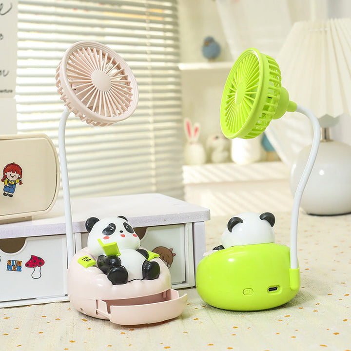 Stille, håndholdt panda vifte med kompakt og lett design, ideell for personlig kjøling underveis i sommer.