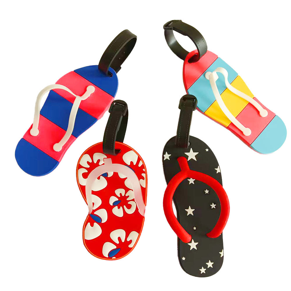 Flip-flop bagasjelapp i silikon, lett og robust for reise. Sikrer enkel identifisering av din bagasje.