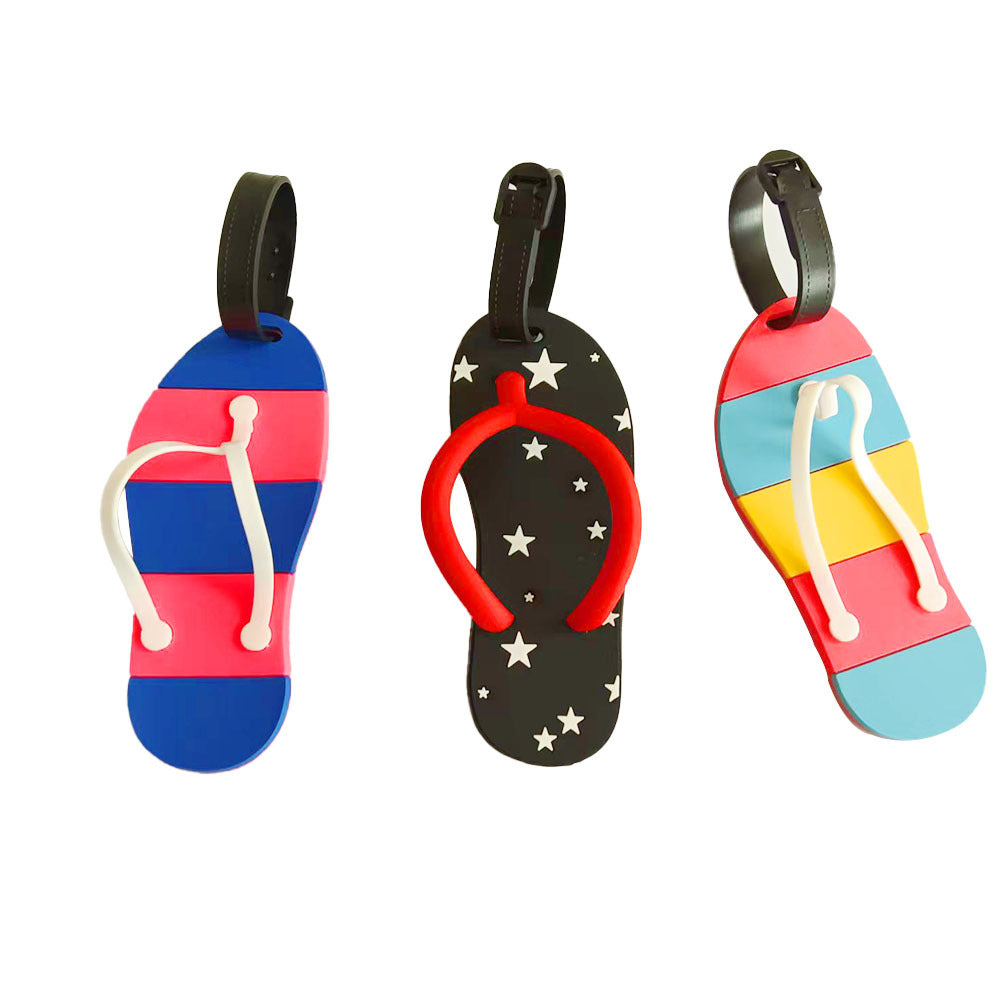 Unik flip-flop bagasjelapp for enkel identifisering av reisebagasje. Robust silikon tilbehør.