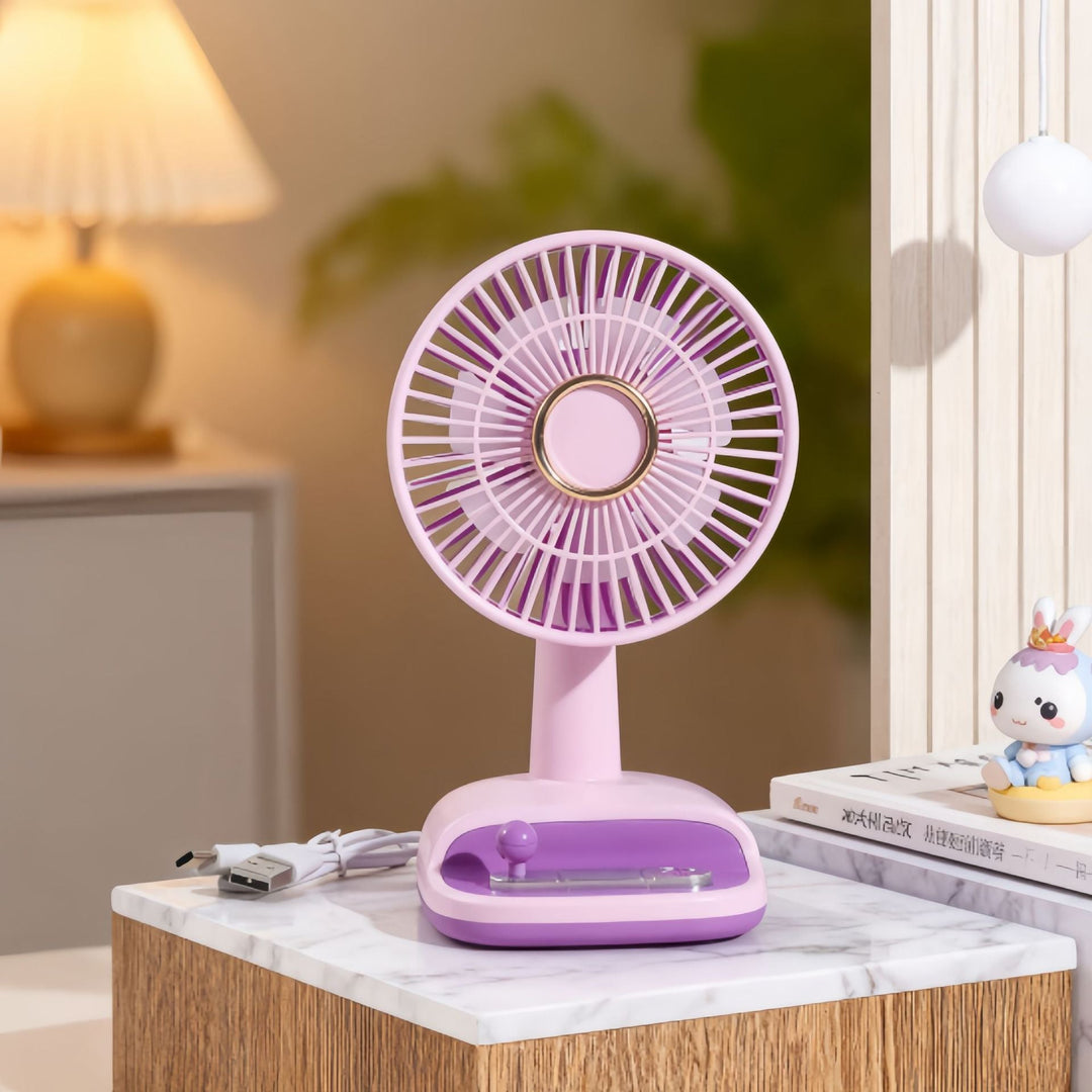 Dame mini vifte med USB, essensiell for å holde seg kjølig og komfortabel gjennom sommeren.