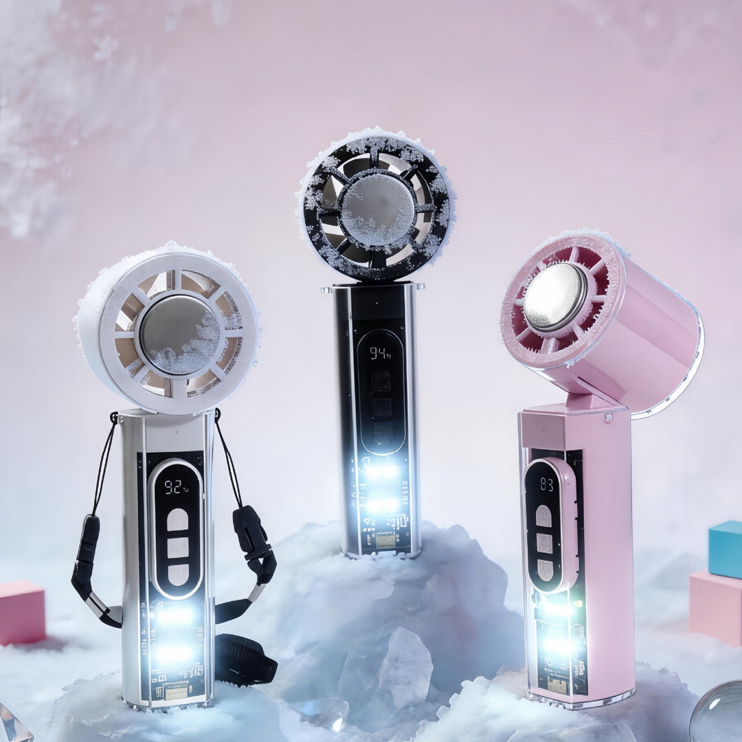 Forfriskende USB mini håndvifte for kvinner, ideell for sommerreise og utendørs bruk.