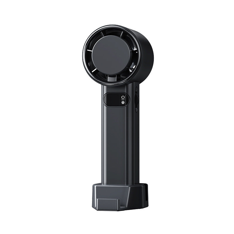 Oppladbar bærbar håndholdt vifte i grå design for damer, med lang batterilevetid og justerbar vind.