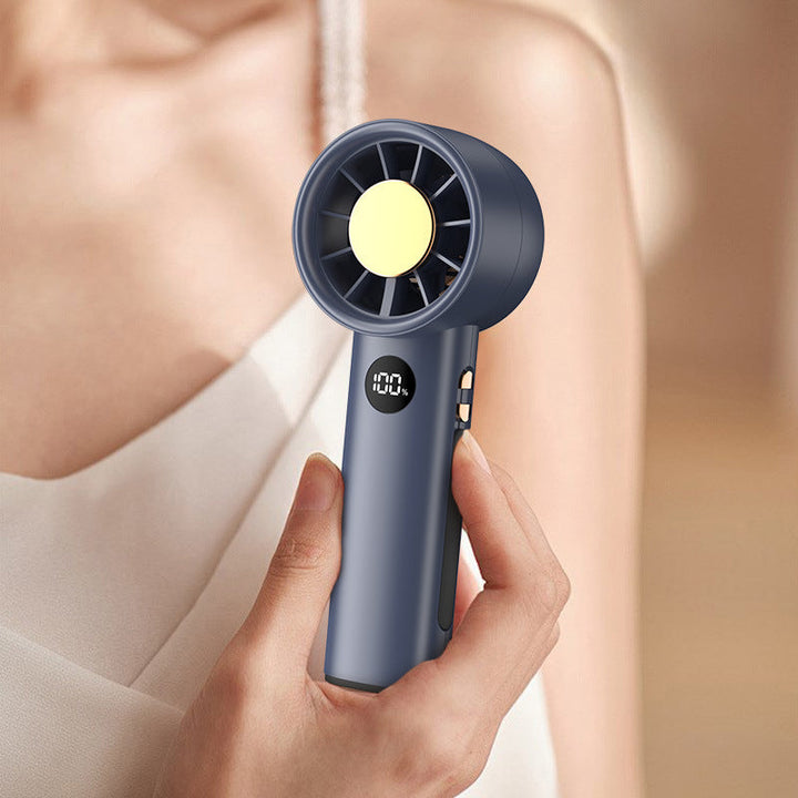 Rosa bærbar mini-vifte for damer med oppladbart batteri, perfekt for reise og personlig kjøling om sommeren.