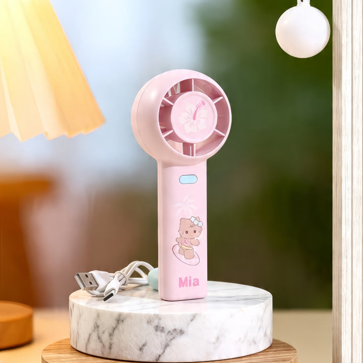 Stilfull mini-vifte med søtt dyremotiv, en must-have personlig vifte for kvinner som søker kjølig sommerfriskhet.