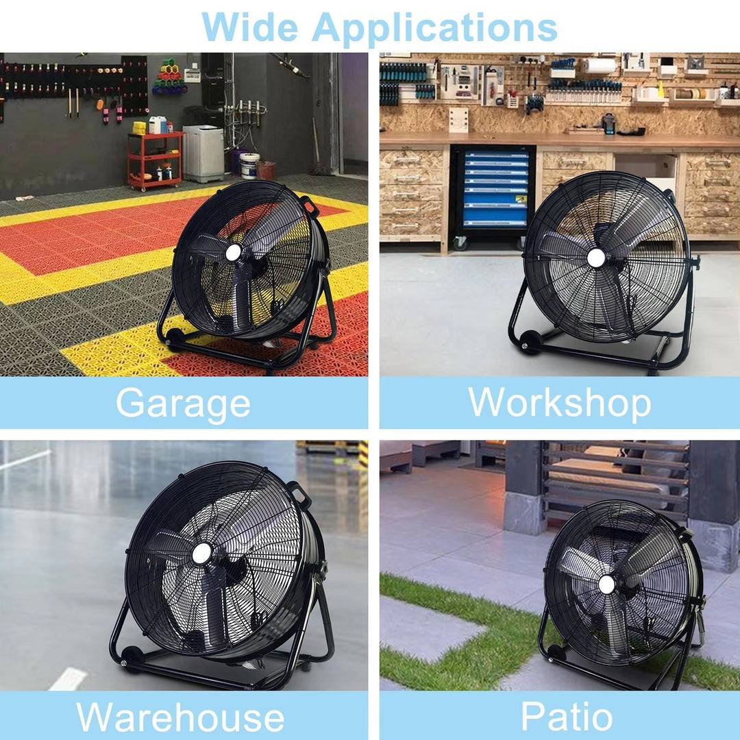 Høyytelses kjølevifte, robust design for industriell bruk. Sikrer kraftig luftstrøm i store rom.