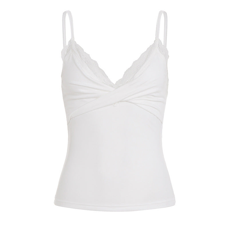 Stilig dame festtopp, en elegant cami-topp med justerbare stropper for sommerens anledninger.