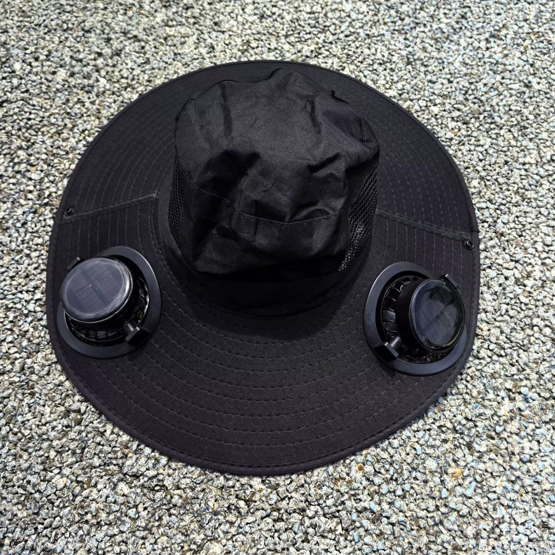Allsidig unisex solhatt med innebygde vifter og UV-beskyttelse, et must for sommeren.