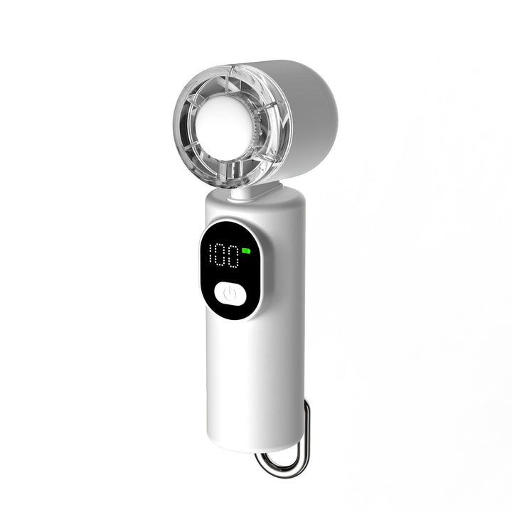 Oppladbar mini vifte med LED-skjerm for effektiv personlig kjøling. Ideell bærbar usb-vifte for sommeren.